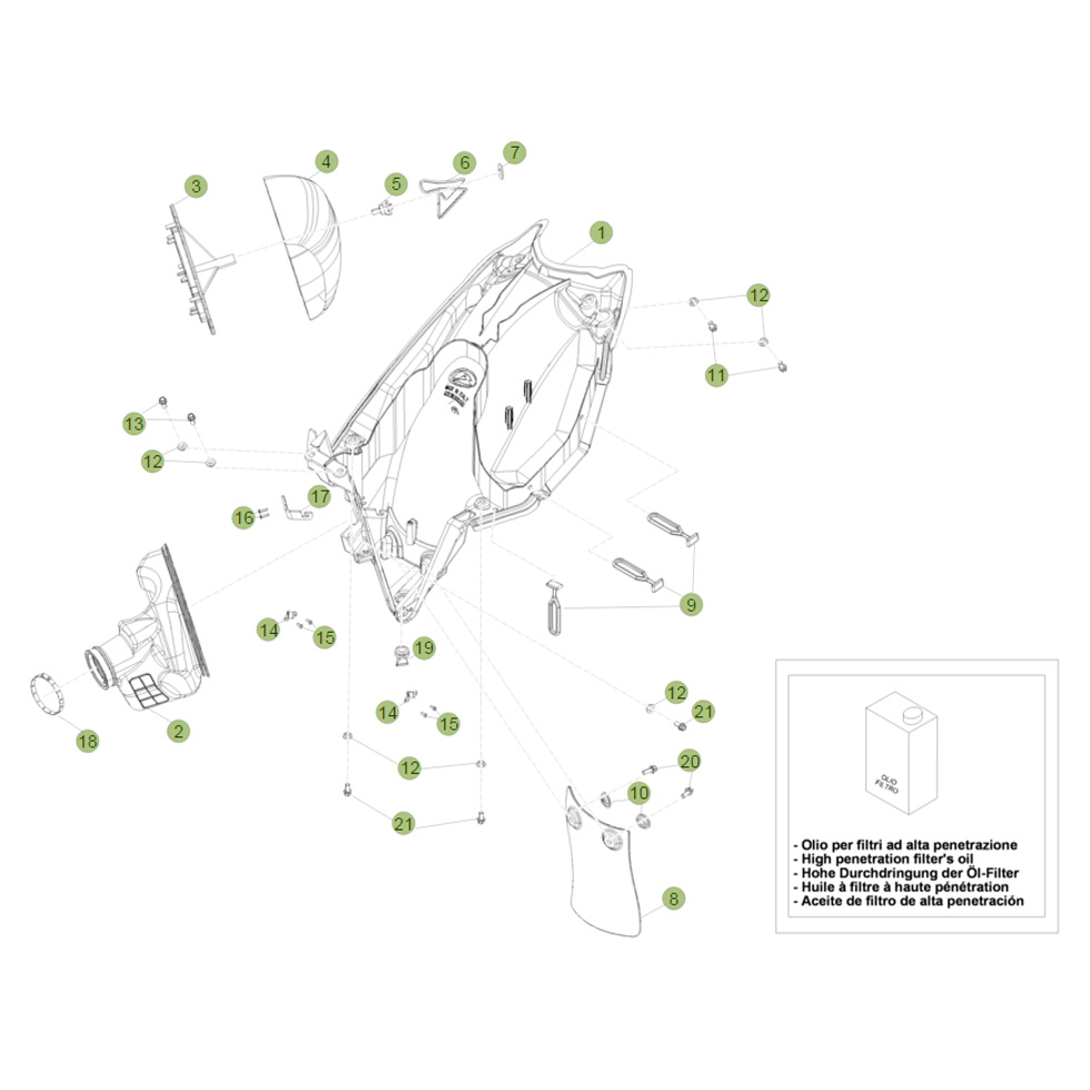Beta RR400 12 Luftfilterkasten Ersatzteile Beta RR400 12 Luftfilterkasten Ersatzteile